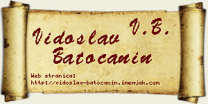Vidoslav Batoćanin vizit kartica